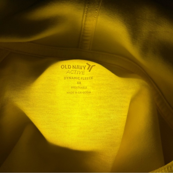 Old Navy Active Dynamic Fleece Breathable Yellow Sleeveless Hoodie Size 3X - Picture 4 of 7